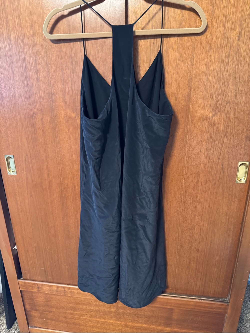 Club Monaco Black Slip Mini Dress with Spaghetti Straps - Picture 2 of 3